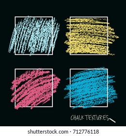 Dynamic vector strokes. A charcoal pencil. Grunge texture of chalk. Wide artistic brush. Soft blue colors of the palette. Template for registration of stickers, banners, posters.