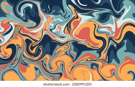 Dynamic and vibrant abstract artwork featuring swirls of complementary colors with contrast and depth, evoking a sense of modern artistic creativity and vivid expression. Ideal for backgrounds