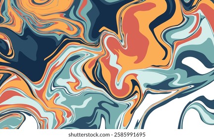 Dynamic and vibrant abstract artwork featuring swirls of complementary colors with contrast and depth, evoking a sense of modern artistic creativity and vivid expression. Ideal for backgrounds. trendy