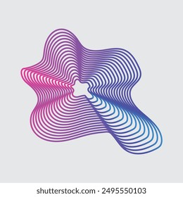 Dynamic Vibrant Abstract Background: Colorful and Mesmerizing Pattern Design with a Play of Purple, Pink, and Blue Lines Creating a Hypnotic and Fluid Star Shape, Ideal for Modern and Creative Visual 