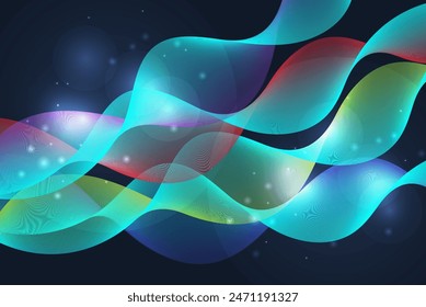 Dynamic vibrant abstract glow fluid on dark background