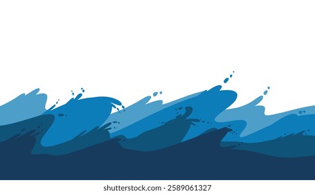 A dynamic and vibrant blue wave backdrop, perfect for ocean and adventure related projects