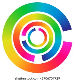Dynamisch lebendige konzentrische Kreise strahlen freudige Energie für moderne Marketing-Visuals kreative Designs