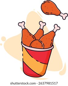 A dynamic and vibrant set of fast food icons illustrated in a classical hand-drawn sketch style. 