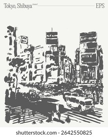 A paisagem urbana dinâmica e vibrante encontrada em Shibuya, Tóquio é verdadeiramente notável
