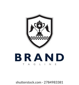 Dynamic Victory Trophy Logo Vector Icon Template For Successful Business And Sports Branding