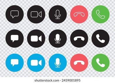 Dynamic video call icon set for virtual communication