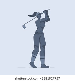 Dynamic visuals capturing the elegance and athleticism of female golfers on the green