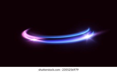 Dynamic vortex source of blue-violet light. High speed abstract swirl of light. For web design, game design. PNG vector