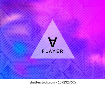 Dynamic voucher geometric holographic vector background. Fluid shimmer overlay elements. Colorful abstract geometric template for voucher design.