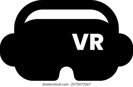 Dynamic VR headset solid icon, perfect for immersive technology and gaming themes