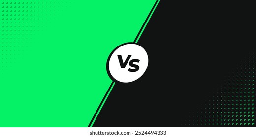 Dynamic VS Background for Sports and Competition. Green and Black Versus Banner with Brush Stroke