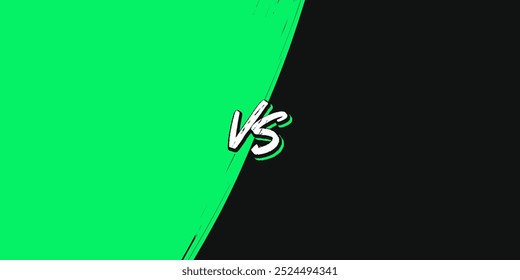 Dynamic VS Background for Sports and Competition. Green and Black Versus Banner with Brush Stroke