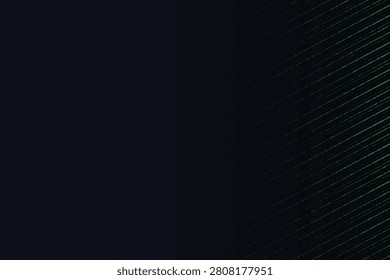Dynamic warped green light streaks on dark background, lightstreaks distortion abstract