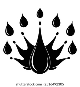  Siluetas dinámicas de salpicadura de gota de agua - Ilustraciones vectoriales únicas