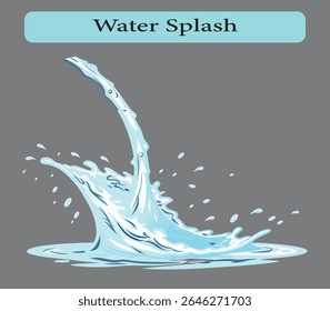 Dynamic Water Splash Illustration, Vector illustration.