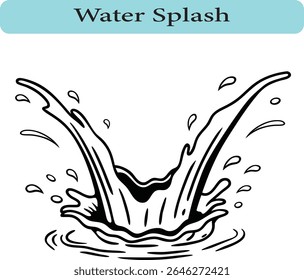 Dynamic Water Splash Illustration, Vector illustration.