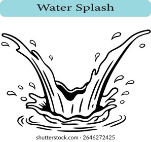 Dynamic Water Splash Illustration, Vector illustration.