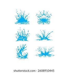 Dynamic water splashes captured in a vibrant drawing, symbolizing energy, movement, fluidity, freshness, and natural beauty.