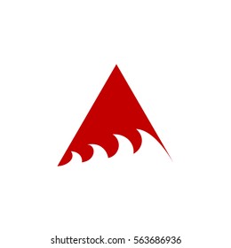 Dynamic Water Wave on Triangle Shape Logo Vector