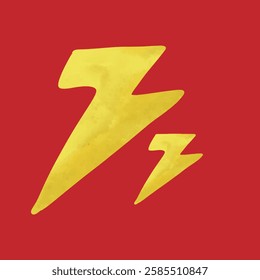 dynamic watercolor-style vector illustration of a thunderbolt with vibrant textures and fluid color blending.