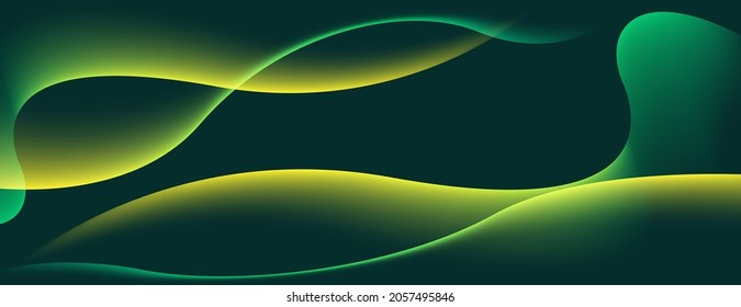 dynamic wave abstract background with yellow light. vector design template