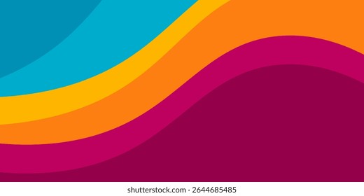 fundo de onda dinâmica com combinação de cor gradiente. design de papel de parede líquido colorido. Ilustração vetorial	
