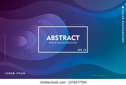 Dynamic wave background. Modern blue gradient color wavy abstract shape composition. Colorful fluid landing page.