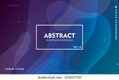 Fondo de onda dinámica. Composición de forma abstracta ondulada de color azul degradado moderno. Página de aterrizaje de líquido colorido.