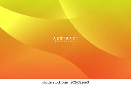 Dynamic wave background. Modern yellow and orange gradient color wavy abstract shape composition.