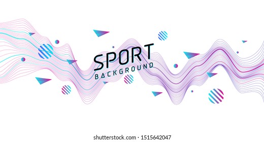 Dynamic wave colorful abstract background. Design template for poster, banner, backdrop, web. Vector illustration
