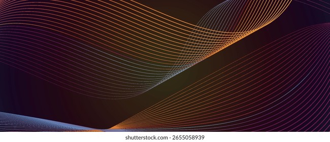 Projeto geométrico de onda dinâmica. Ilustração vetorial para papel de parede, banner, plano de fundo, cartão, ilustração de livro, página inicial. ilustração vetorial