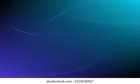 Dynamic wave of glowing points. abstract wave colorful isolated on dark background concept of technology digital network connection. Digital future technology concept. vector illustration.