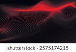 Dynamic wave of glowing points. Futuristic background for presentation design. 3d Widescreen. Vector illustration.