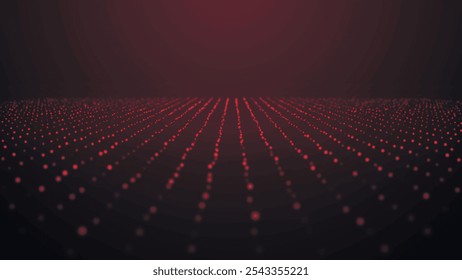 Dynamic wave of glowing points. Futuristic background for presentation design. 3d Vector illustration.