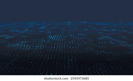 Onda dinámica de puntos brillantes. Fondo futurista para el diseño de la presentación. Ilustración vectorial 3D.