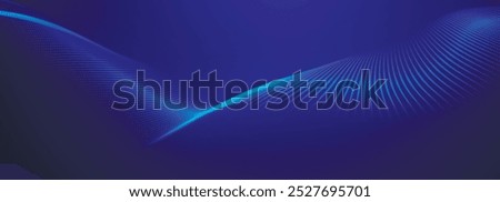 Dynamic wave of glowing points. Futuristic dot wave. Network connection structure. Futuristic background for presentation design. Technology or science banner. 3d Widescreen. Vector illustration