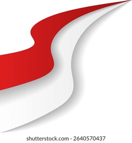 Dynamic Wave Indonesian Flag Corner Header Frame Shape Vector Assets for Flyer, Banner, Poster, Etc. Corner Frame Shape