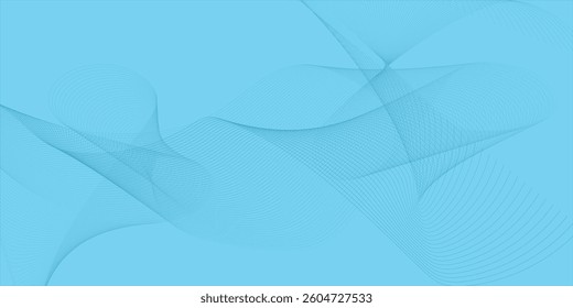 Dynamic wave line with blue background
