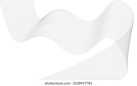Dynamic wave line with white background