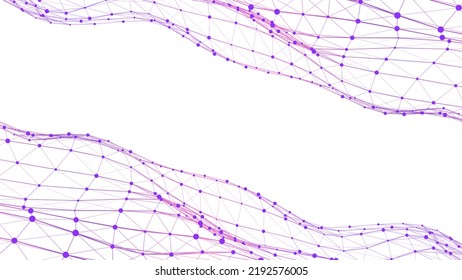 Dynamic wave of lines. Abstract futuristic background. Big data visualization. Vector illustration.