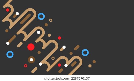 Dynamic Wave Memphis Abstract Background. Dynamic geometric shapes compositions. Flat and clean style. Applicable for any graphic works.