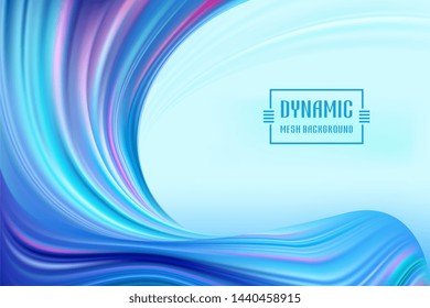 Dynamic Wave Mesh colorful flow poster. Wave Liquid shape color background. Art design for your design project