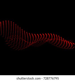 Dynamic wave on a black background. Vector