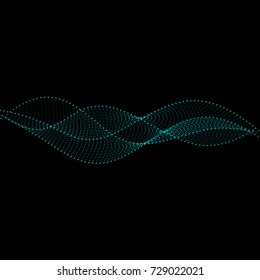 Dynamic wave on a black background. Vector