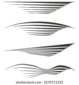 Dynamic wave shapes. Abstract flowing lines. Modern vector texture. Black geometric design.