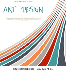 Dynamic wave. Wavy lines design. Linear design element. Creative idea template