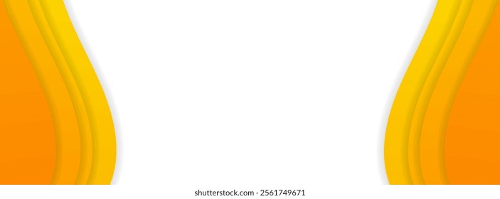Dynamic wave yellow and orange color wavy stylish banner design vector. Ideal for advertisements, brochures, and presentation