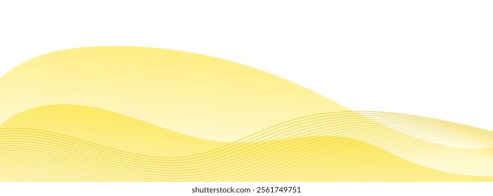 Dynamic wave yellow and orange color wavy stylish banner design vector. Ideal for advertisements, brochures, and presentation
