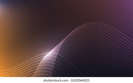 Dynamic Waveform on Gradient Backdrop: Modern Abstract Design with Flowing Lines and Warm to Cool Tone Transition for Contemporary Digital Art Projects